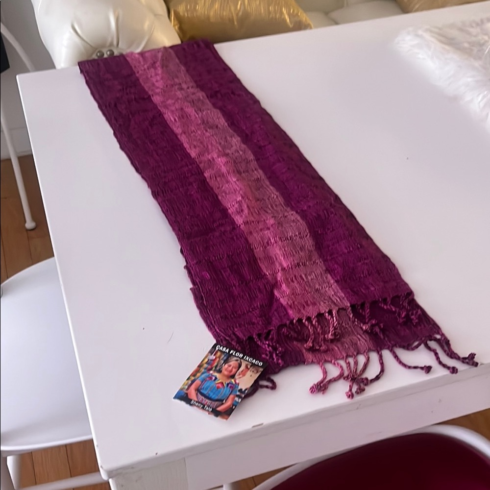 Purple and Pink Woven Scarf